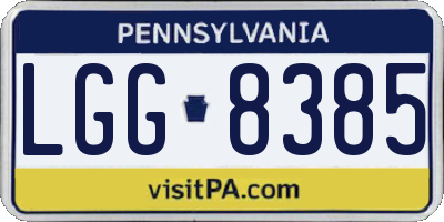 PA license plate LGG8385