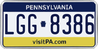 PA license plate LGG8386