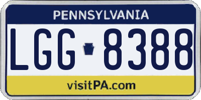 PA license plate LGG8388