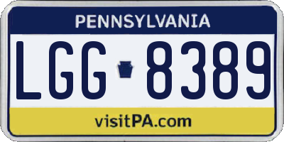 PA license plate LGG8389