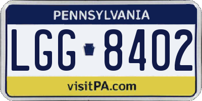 PA license plate LGG8402