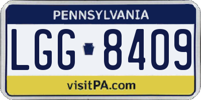 PA license plate LGG8409