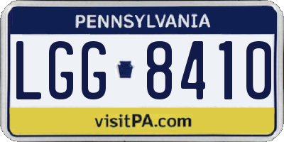 PA license plate LGG8410