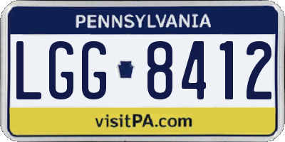 PA license plate LGG8412