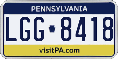 PA license plate LGG8418