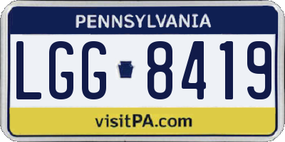 PA license plate LGG8419