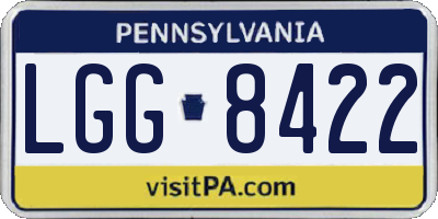 PA license plate LGG8422