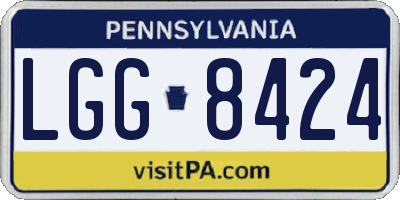 PA license plate LGG8424