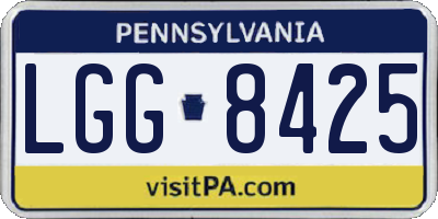 PA license plate LGG8425
