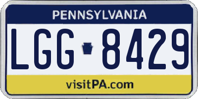 PA license plate LGG8429