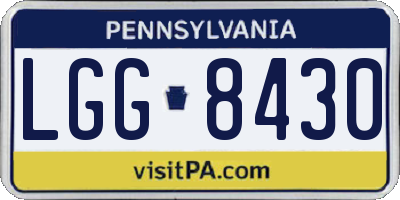 PA license plate LGG8430