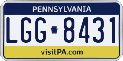 PA license plate LGG8431