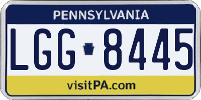PA license plate LGG8445