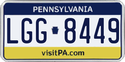 PA license plate LGG8449