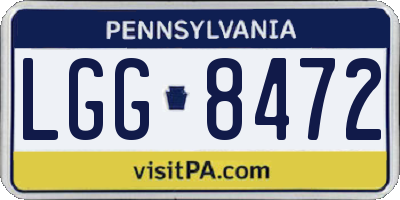 PA license plate LGG8472