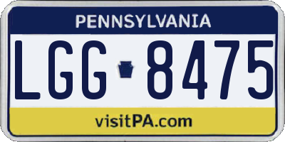 PA license plate LGG8475