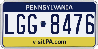 PA license plate LGG8476