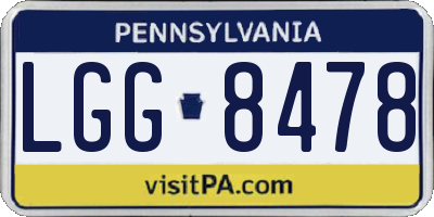 PA license plate LGG8478