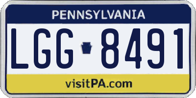 PA license plate LGG8491