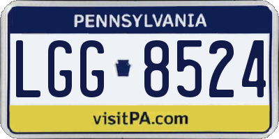 PA license plate LGG8524