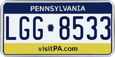 PA license plate LGG8533