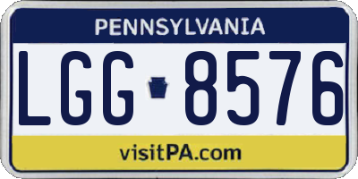 PA license plate LGG8576