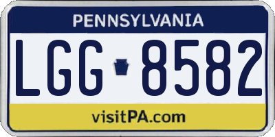 PA license plate LGG8582