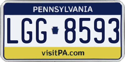 PA license plate LGG8593