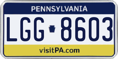 PA license plate LGG8603