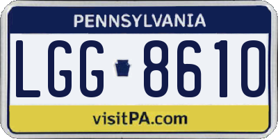 PA license plate LGG8610