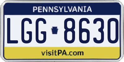 PA license plate LGG8630