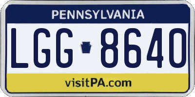 PA license plate LGG8640
