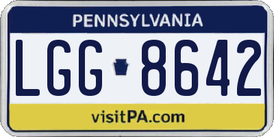 PA license plate LGG8642