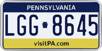 PA license plate LGG8645