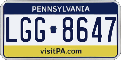 PA license plate LGG8647