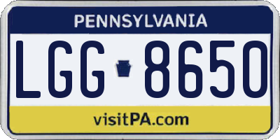 PA license plate LGG8650