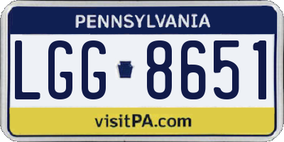 PA license plate LGG8651