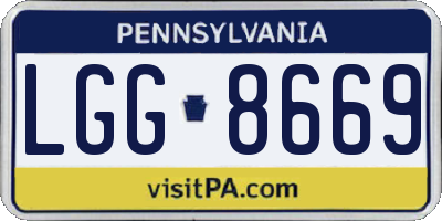 PA license plate LGG8669