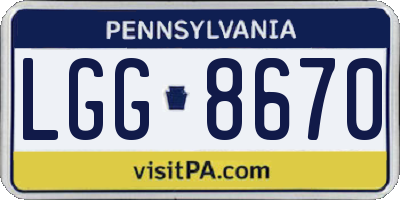 PA license plate LGG8670