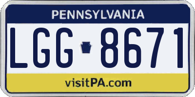 PA license plate LGG8671