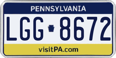 PA license plate LGG8672