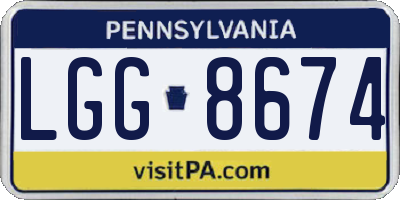 PA license plate LGG8674