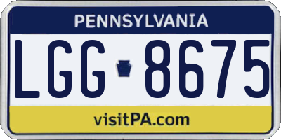 PA license plate LGG8675