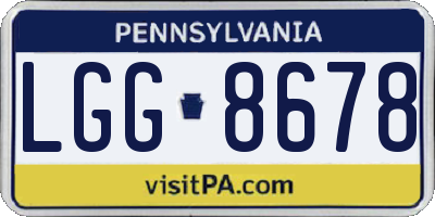 PA license plate LGG8678