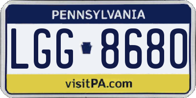 PA license plate LGG8680