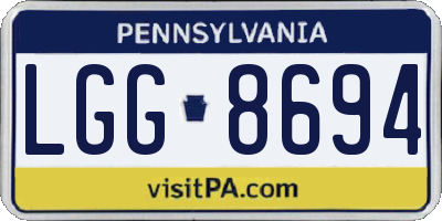PA license plate LGG8694