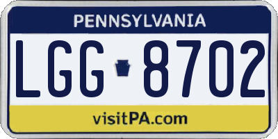 PA license plate LGG8702
