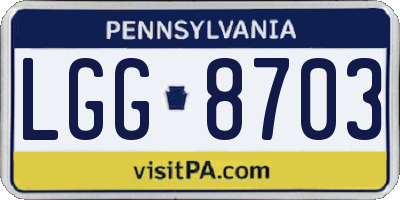 PA license plate LGG8703