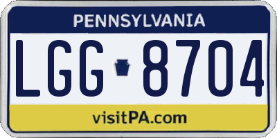 PA license plate LGG8704