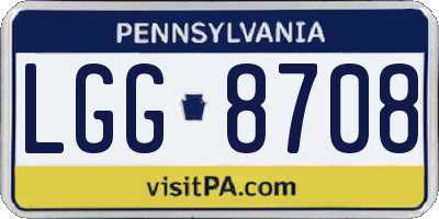 PA license plate LGG8708